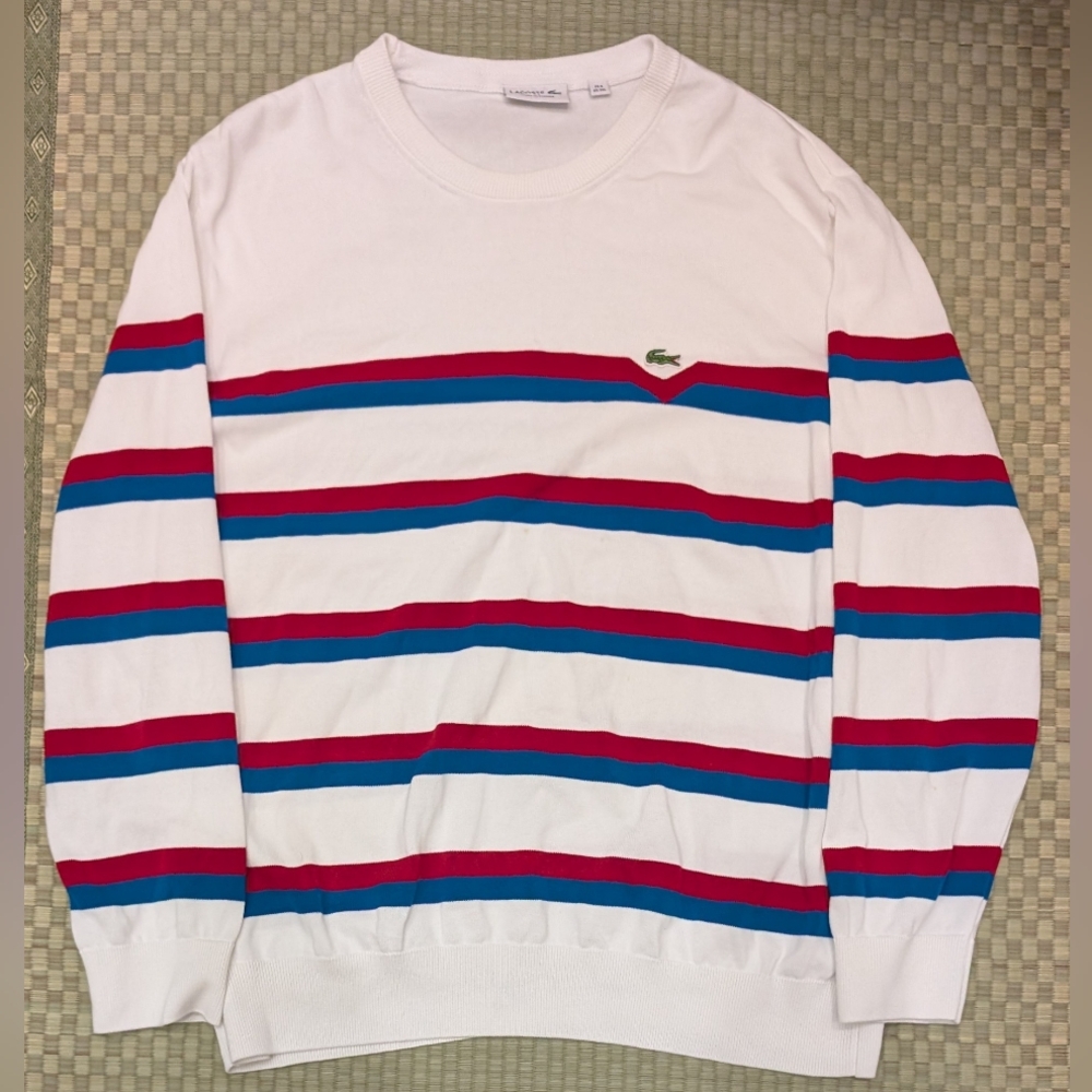Lacoste Knit Striped Sweater Men's Size 3XL Made in France *small flaw